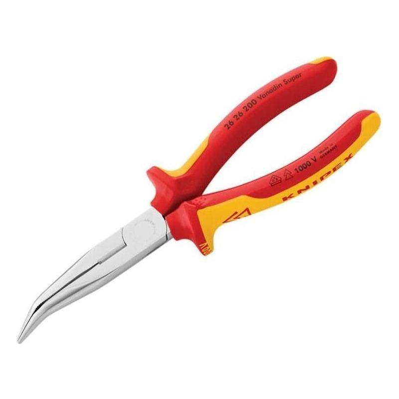 Knipex VDE Long Bent Snipe Nose Side Cutting Pliers 200mm Knipex - NN4 Online