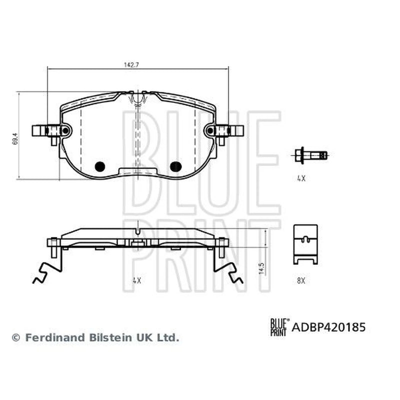 Blue Print Front Brake Pad Set ADBP420185