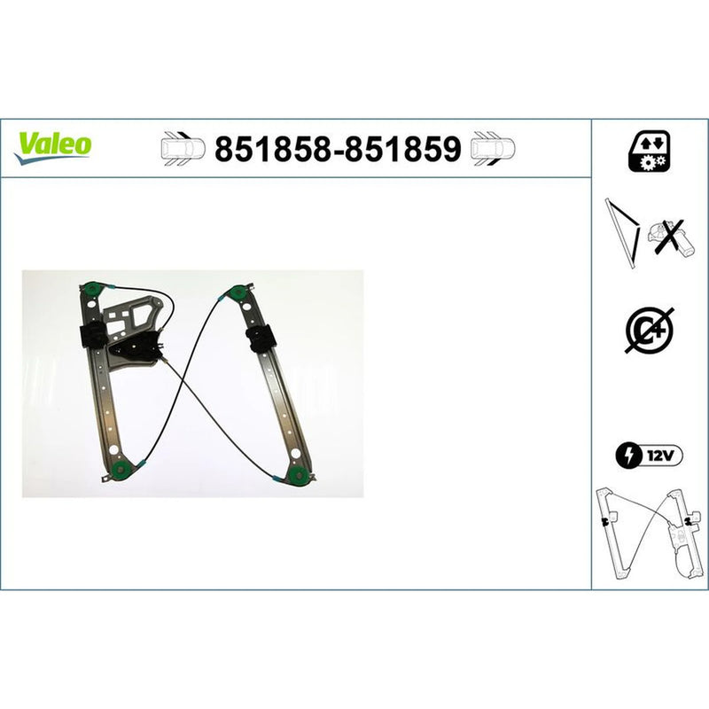 Valeo Electric Window Regulator Lifter Right Front 851859