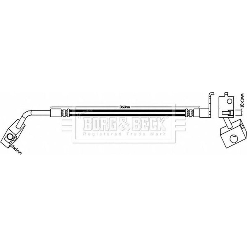 Borg & Beck Brake Hydraulic Hose Line inner BBH8098