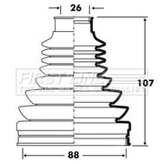 First Line Drive Shaft Bellow Kit Front Left Thermoplast fits Alfa Romeo 159