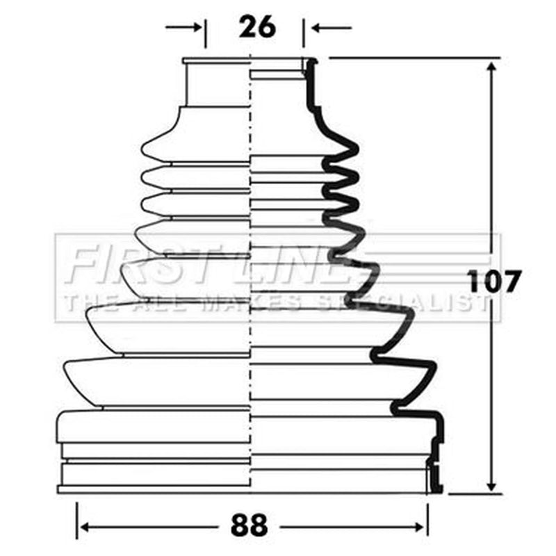 First Line Drive Shaft Bellow Kit Front Left Thermoplast fits Alfa Romeo 159