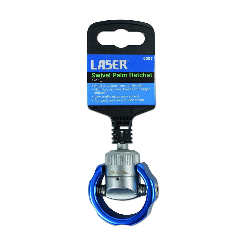 Laser Swivel Palm Ratchet 1/4"D 6387 Laser - Dynamic Drive