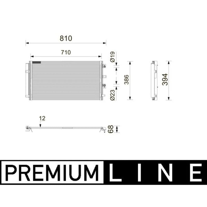 Mahle Air Conditioning Condenser fits Ford Kuga III 2019 on 1.5
