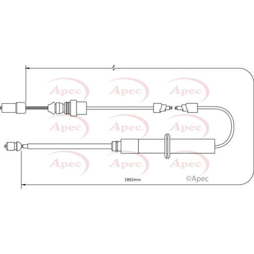Apec Handbrake Cable Right Rear CAB1387