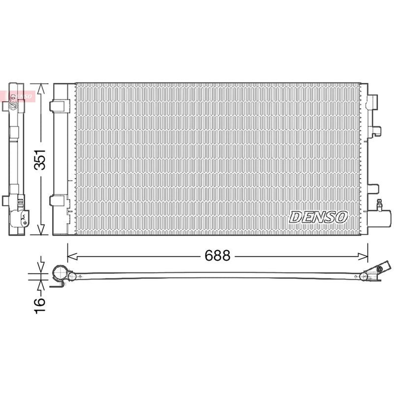 Denso Air Conditioning Condenser fits Renault Grand Scénic III 2009-2016