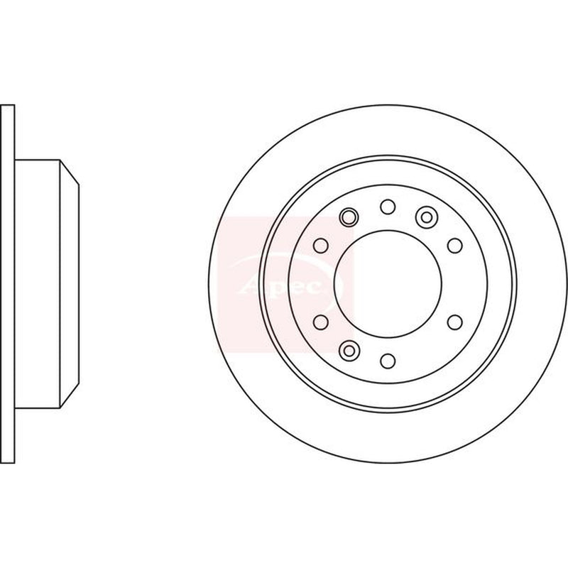Apec 2 x Solid Brake Discs fits Kia Sedona 2006-2015 2.2 2.7 2.9