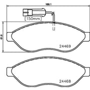 DON Front Brake Pad Set fits Citroën Relay III 2006-2023 2.0 2.2 3.0