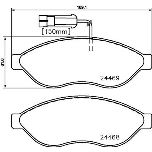 DON Front Brake Pad Set fits Citroën Relay III 2006-2023 2.0 2.2 3.0
