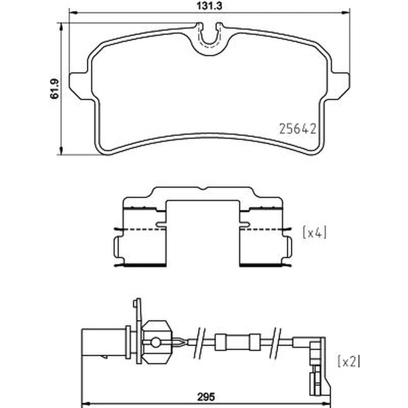 Mintex Rear Brake Pad Set fits Audi A6 C7 2012-2018 1.8 2.0