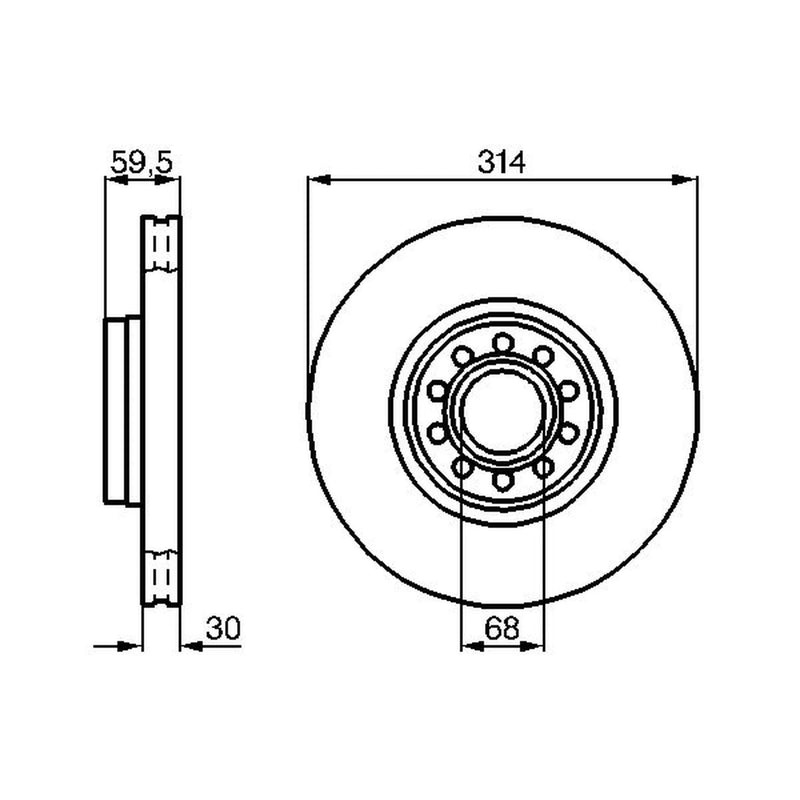 Bosch Front Brake Discs & Pads fits Audi A8 D2 1994-2002 2.5 2.8 3.7 4.2