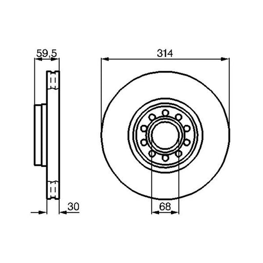 Bosch Front Brake Discs & Pads fits Audi A8 D2 1994-2002 2.5 2.8 3.7 4.2
