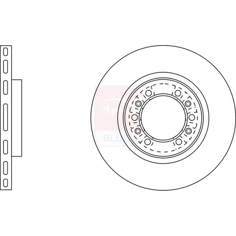 Apec 2 x Vented Front Brake Discs SDK6203-x2