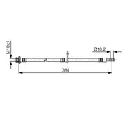 Bosch Brake Hydraulic Hose Line Front fits Suzuki Swift III 2010-2017