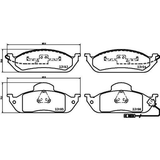 Mintex Front Brake Pad Set fits Mercedes-Benz M-Class 1998-2005