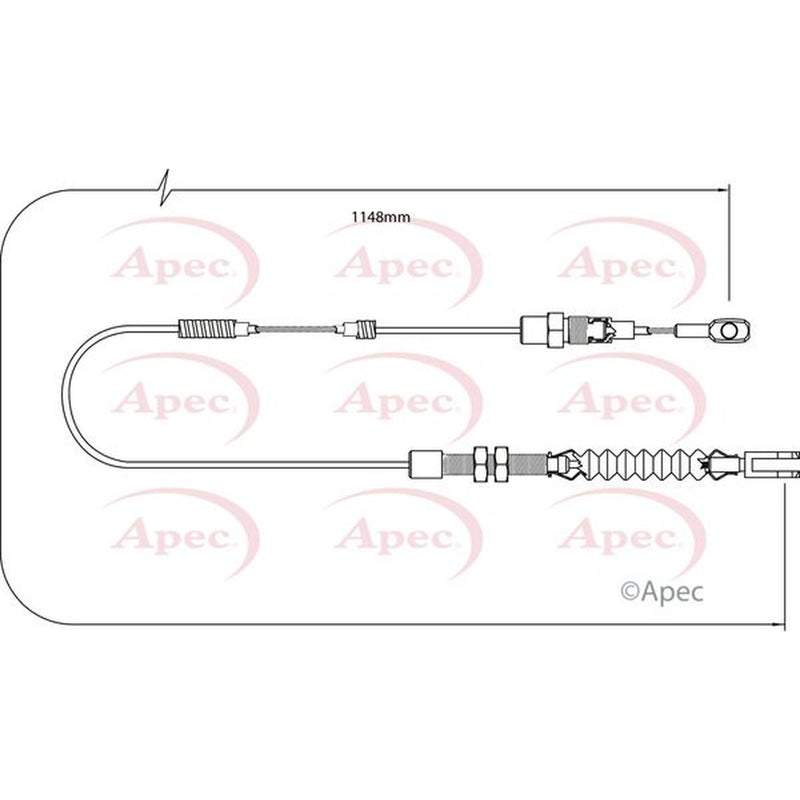 Apec Handbrake Cable Left Front fits Land Rover 110/127 1983-1990 2.3 2.5 3.5