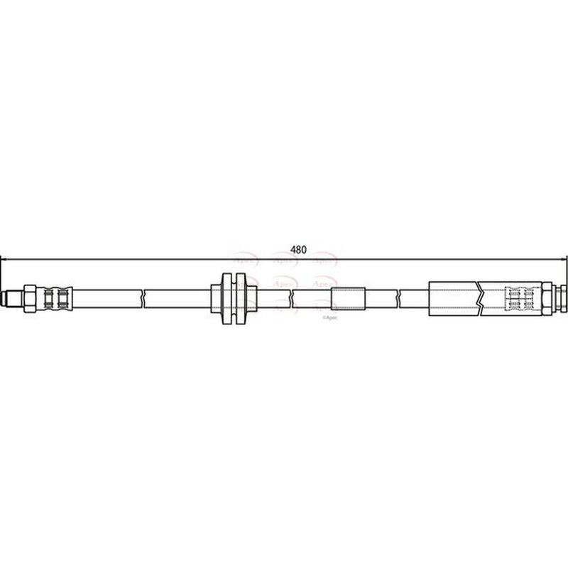 Apec Brake Hydraulic Hose Line Front fits Fiat Punto 1999-2012
