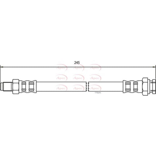 Apec Brake Hydraulic Hose Line Rear fits Abarth 500 / 595 / 695 2008 on 1.4