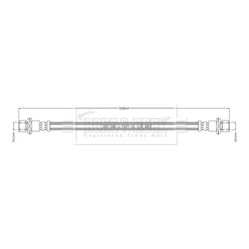 Borg & Beck Brake Hydraulic Hose Line Rear Right BBH8947