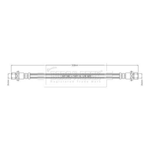 Borg & Beck Brake Hydraulic Hose Line Rear Right BBH8947
