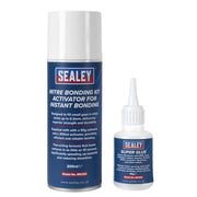 Sealey Mitre Bonding Kit 50g Super Glue & 200ml Activator