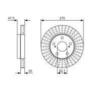 Bosch 2 x Vented Brake Discs