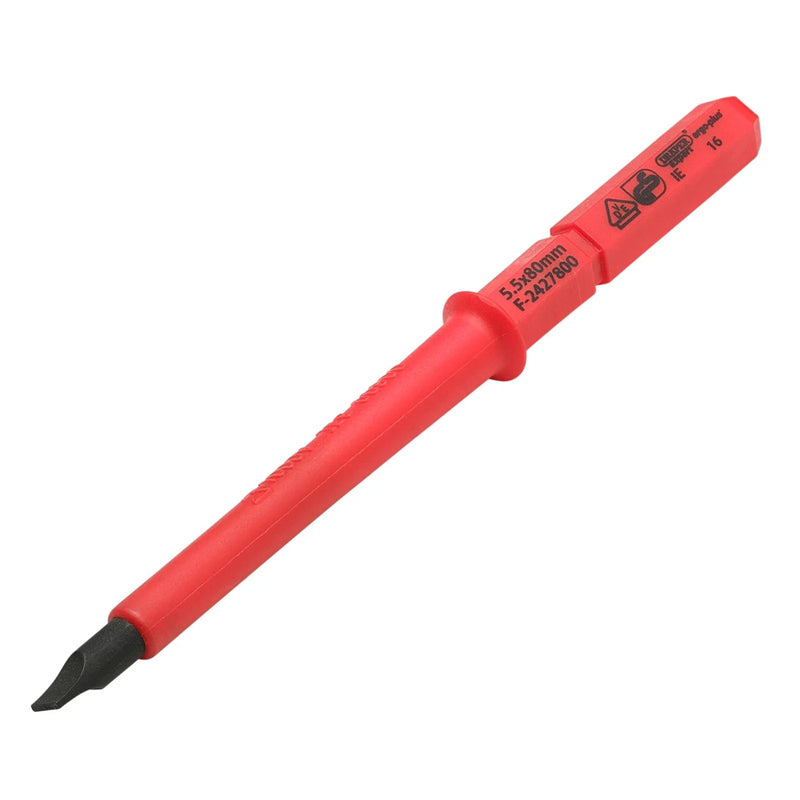 XP1000® VDE Plain Slot Interchangeable Screwdriver Blade, 5.5  x 80mm - 9651P - image 1