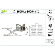 Valeo Electric Window Regulator Lifter Right Front 850543