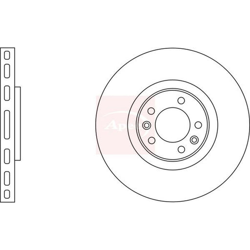 Apec 2 x Vented Brake Discs fits Peugeot 607 2000-2011 3.0