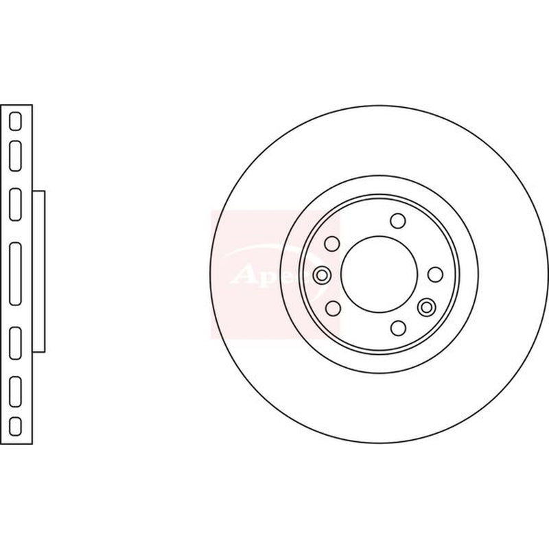Apec Front Brake Vented Discs & Pads fits Peugeot 607 2000-2011 3.0