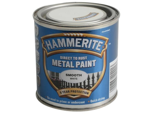 Hammerite Direct to Rust Smooth Finish Metal Paint White 250ml Hammerite - NN4 Online