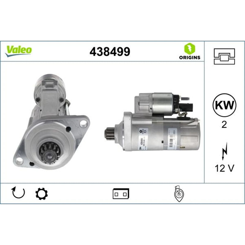 Valeo Starter Motor 12V 2kW 12 Teeth 438499