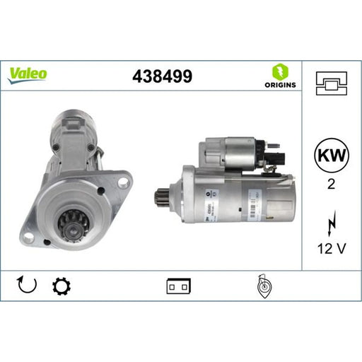 Valeo Starter Motor 12V 2kW 12 Teeth 438499