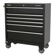 Sealey Rollcab 6 Drawer 930mm Heavy-Duty Black PTB93006 Sealey - Dynamic Drive