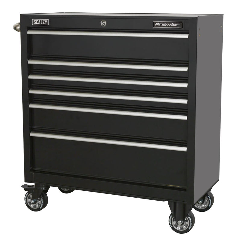 Sealey Rollcab 6 Drawer 930mm Heavy-Duty Black PTB93006 Sealey - Dynamic Drive