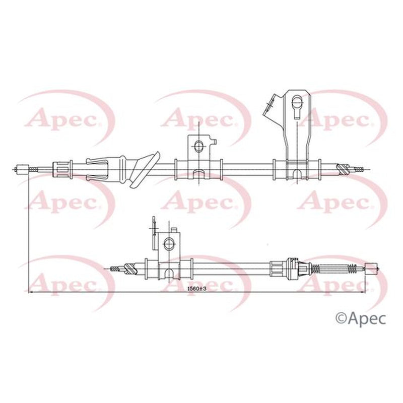 Apec Handbrake Cable Right Rear fits Mitsubishi Colt VI 2004-2012 1.1 1.3 1.5