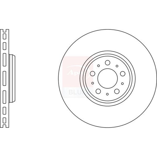 Apec 2 x Vented Brake Discs fits Volvo XC90 I 2002-2014 2.5 3.2