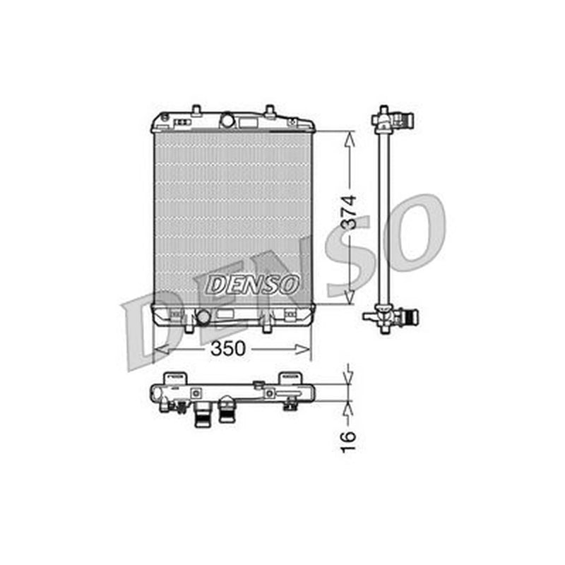 Denso Engine Radiator fits Citroën C1 2005-2014 1.4