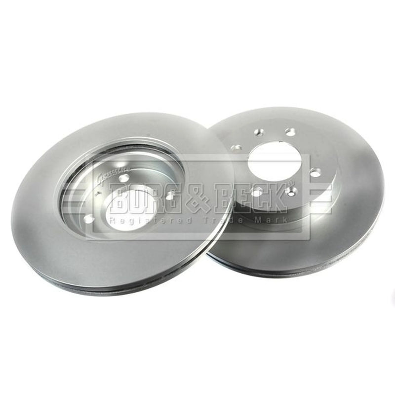 Borg & Beck 2 x Brake Discs fits Hyundai Getz 2002-2010 1.1 1.3 1.4 1.5 1.6