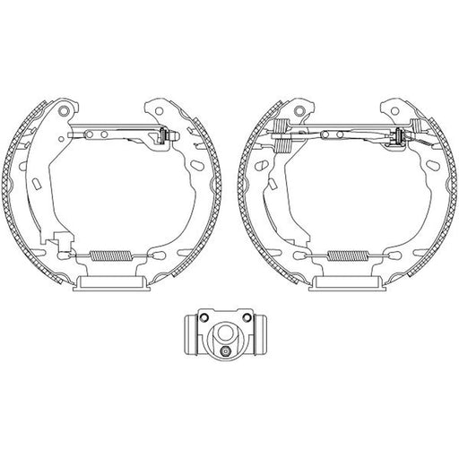 Mintex Brake Shoe Set Axle Kit fits Fiat 500 2007 on 1.2 1.3
