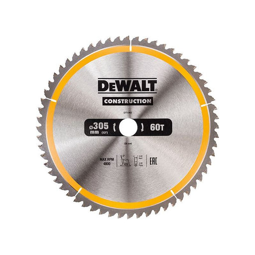 Dewalt Power Tools Stationary Construction Circular Saw Blade 305 x 30mm x 60T ATB/Neg DeWALT Power Tools - Dynamic Drive
