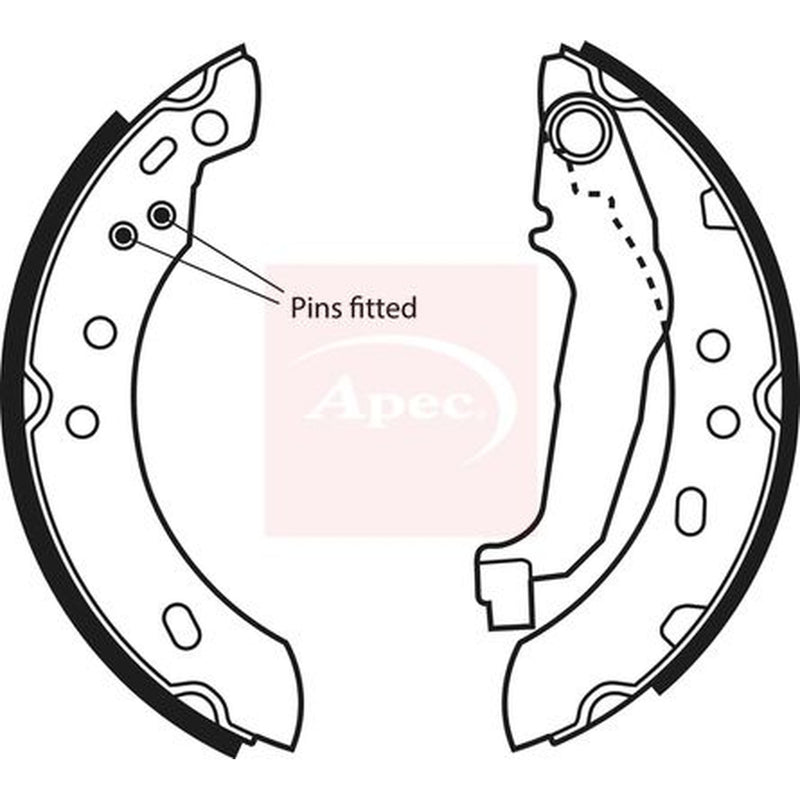 Apec Brake Shoe Set Axle Kit fits Nissan Micra II 1992-2000 1.0 1.3