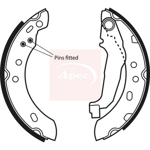 Apec Brake Shoe Set Axle Kit fits Nissan Micra II 1992-2000 1.0 1.3