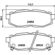 Mintex Rear Brake Pad Set fits Subaru Brz 2012 on 2.0