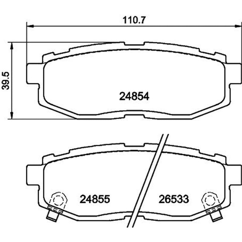 Mintex Rear Brake Pad Set fits Subaru Brz 2012 on 2.0
