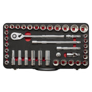 Premier Platinum Metric/Imperial Socket Set 1/2"Sq Drive 40pc Sealey Premier Platinum - Dynamic Drive