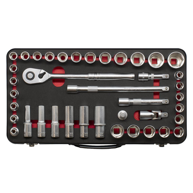 Premier Platinum Metric/Imperial Socket Set 1/2"Sq Drive 40pc Sealey Premier Platinum - Dynamic Drive