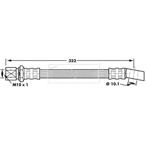 Borg & Beck Brake Hydraulic Hose Line Rear Right BBH7027