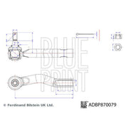 Blue Print Steering Tie Rod End Ball Joint Front Right fits Lexus Ux 2018 on
