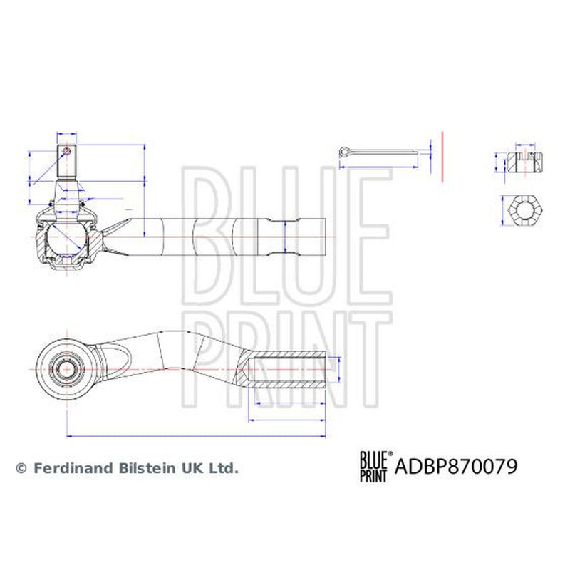 Blue Print Steering Tie Rod End Ball Joint Front Right fits Lexus Ux 2018 on